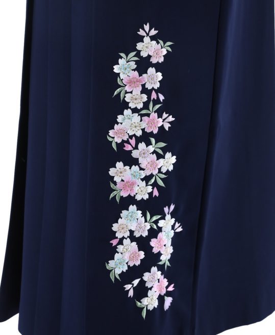 卒業式袴単品レンタル[刺繍]紺色に桜刺繍[身長161-165cm]No.588